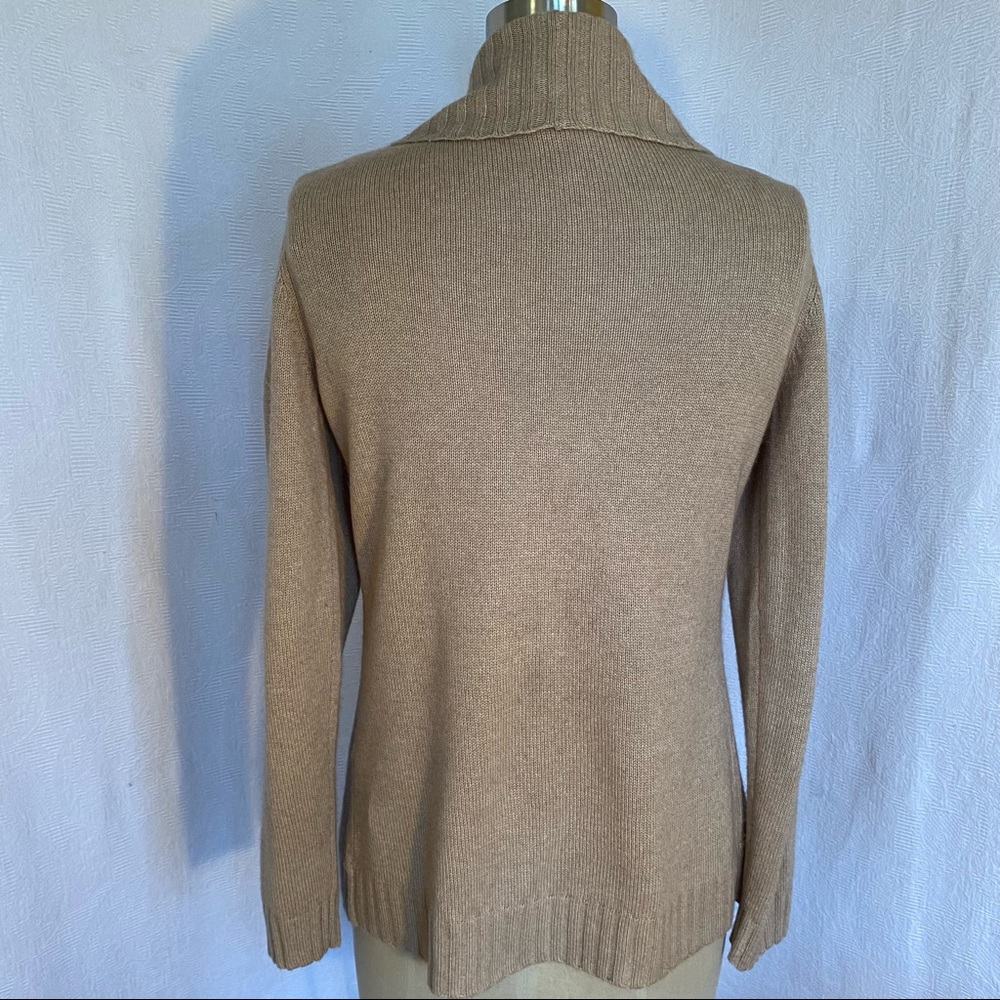 Silk/cashmere S/M oatmeal melange cardigan - Picture 2 of 7